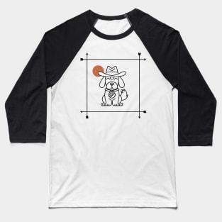 simple Cowboy Dog Design Baseball T-Shirt